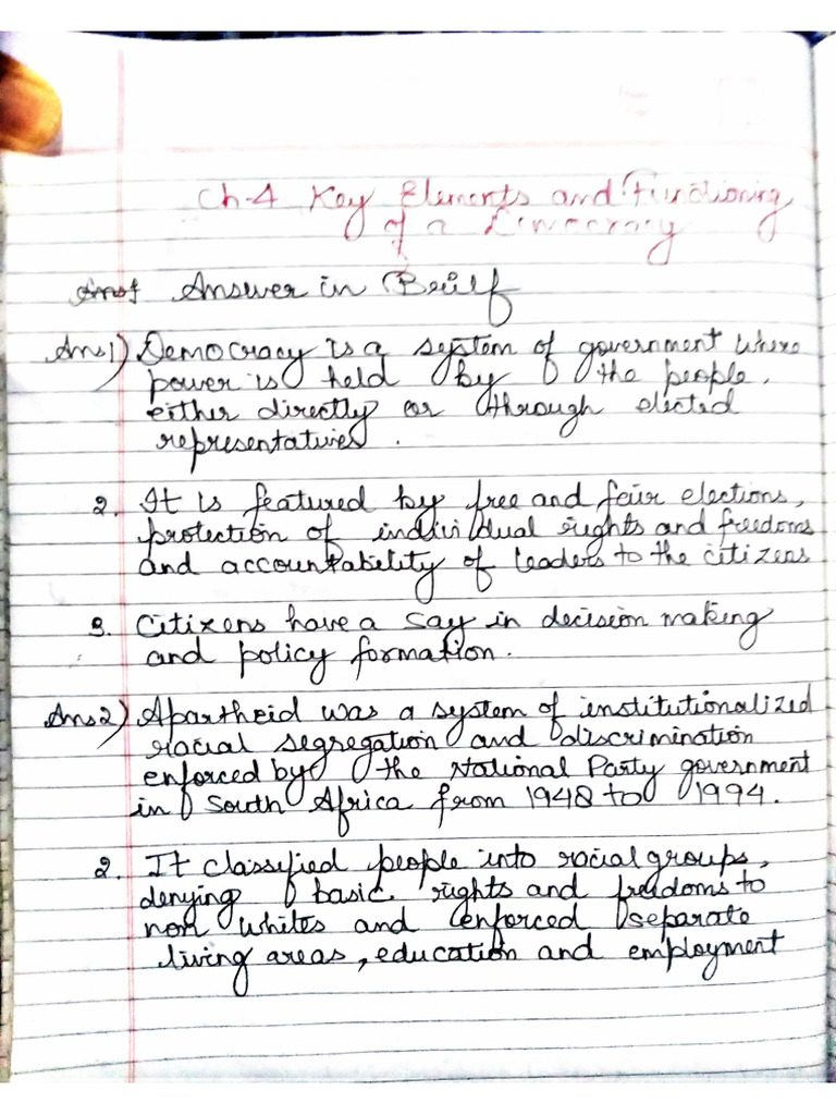 Class 6 CH Key Elements and Functioning of The Government | PDF