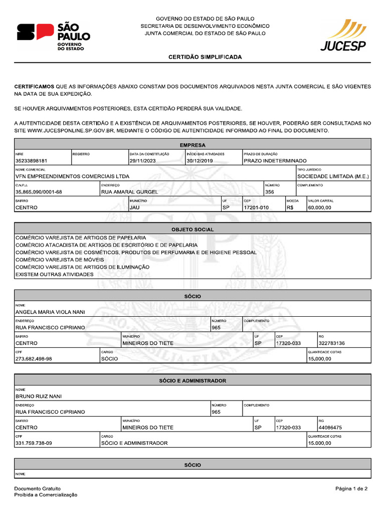 Certidao Simplificada Martins Pdf