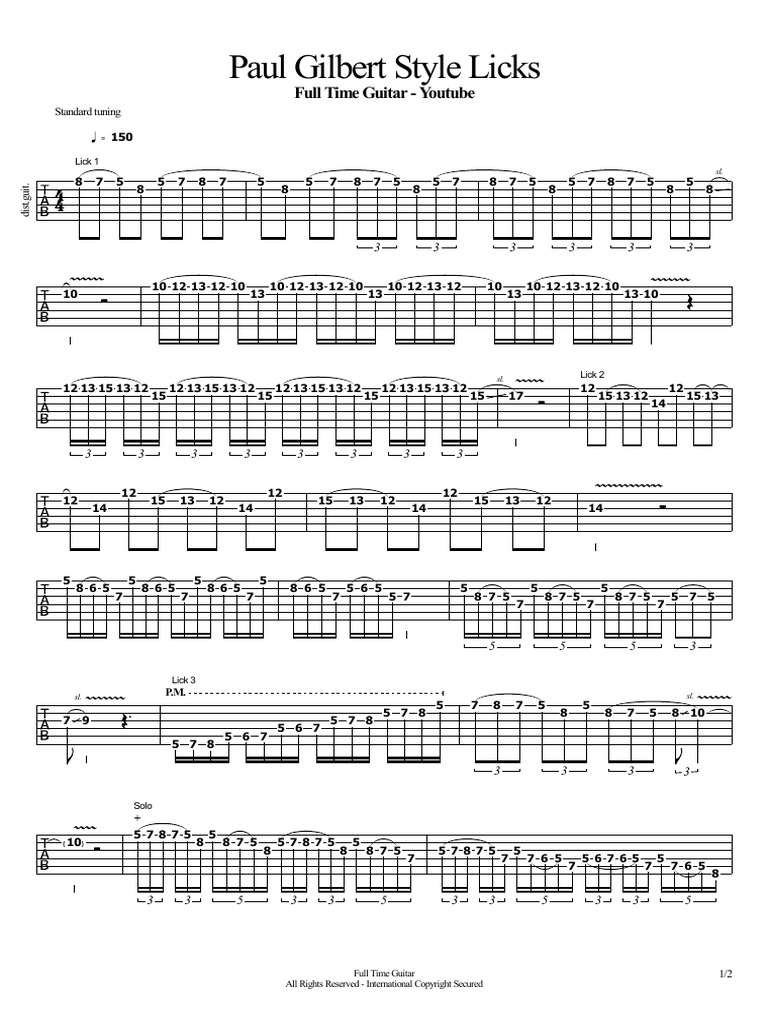 Paul Gilbert Video Tabs | PDF
