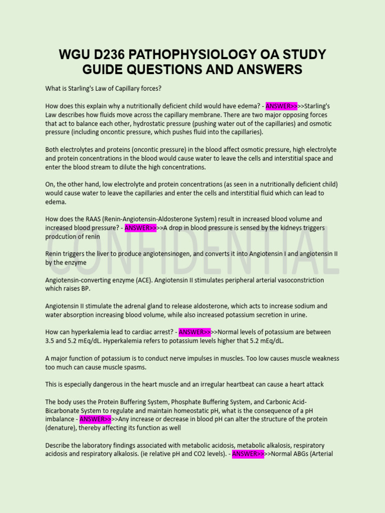 WGU D236 Pathophysiology Study Guide | PDF | Dominance (Genetics ...