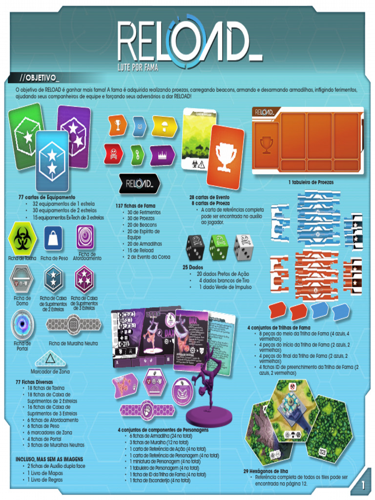 Manual do Jogo Reload: Regras e Componentes | PDF
