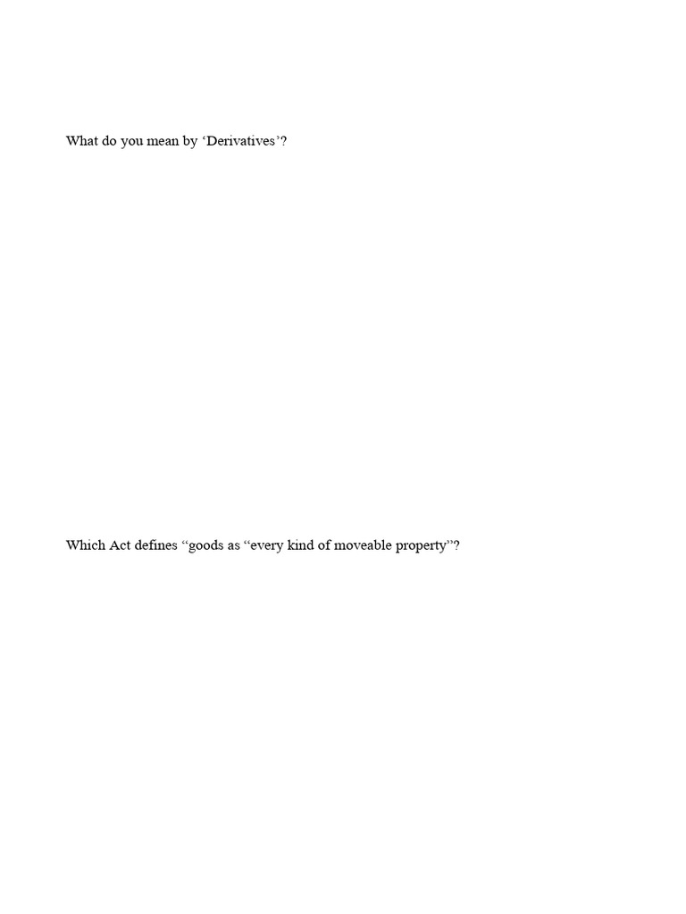 MCQ Chapter 5 Derivatives | PDF