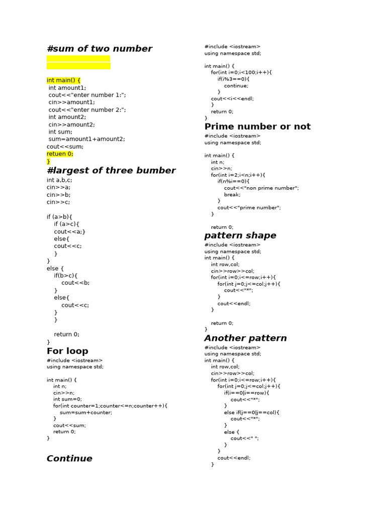 Code For C++ | PDF