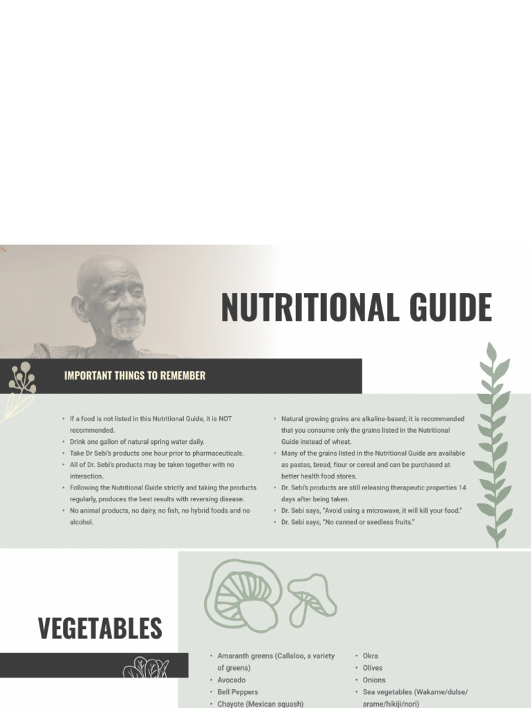 Dr. Sebi's Nutrition Guide | PDF