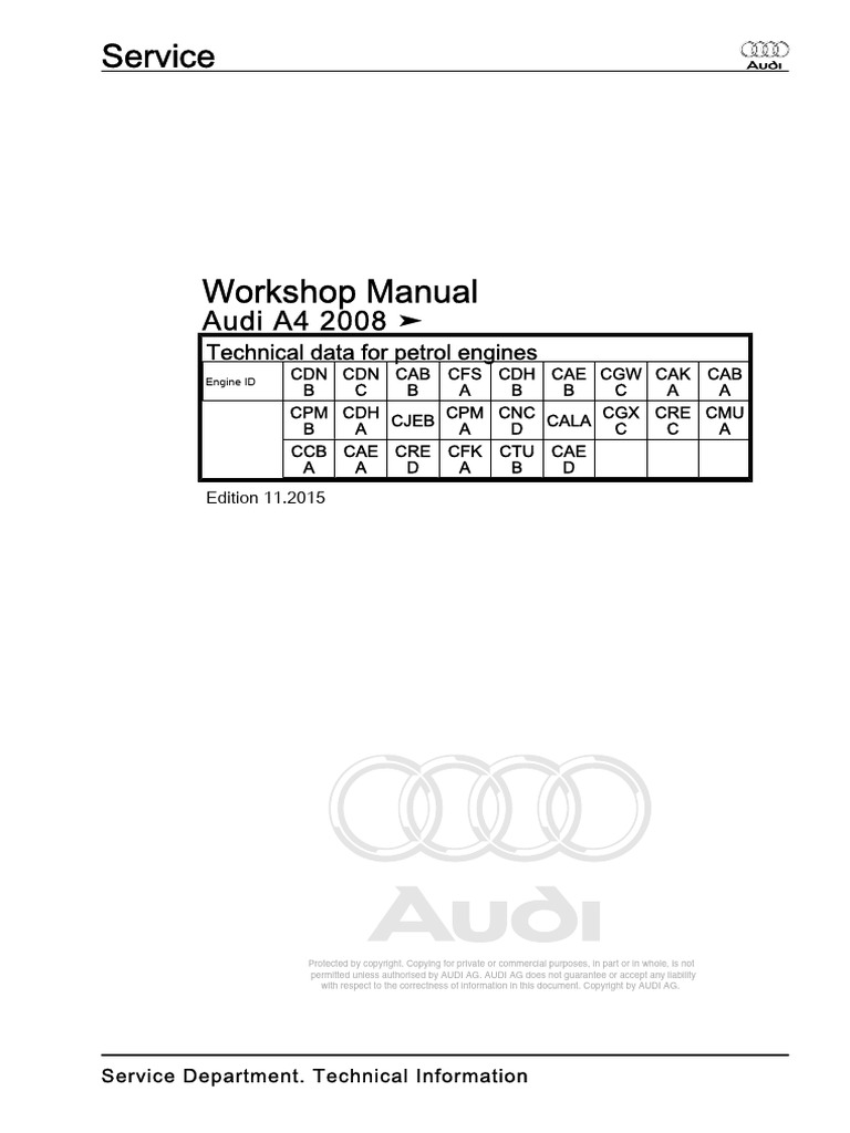 Technical Data For Petrol Engines | PDF