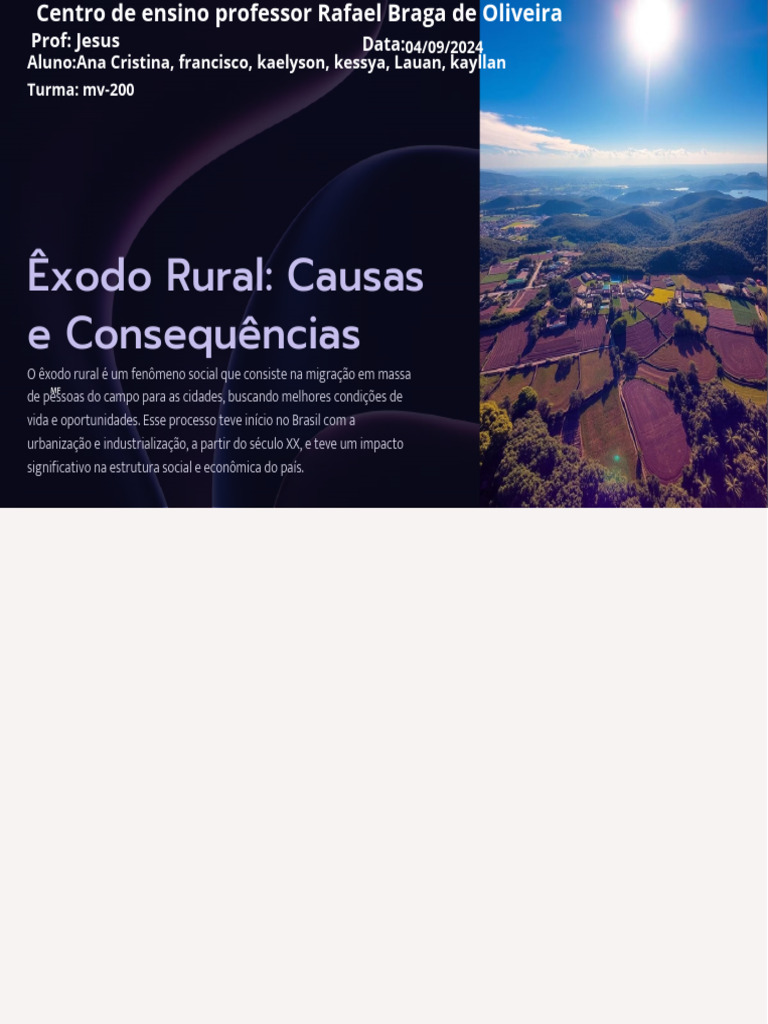 Exodo Rural Causas e Consequencias | PDF