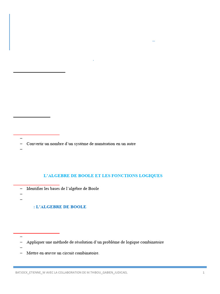 Cours Circuits Numeriques PF3 | PDF