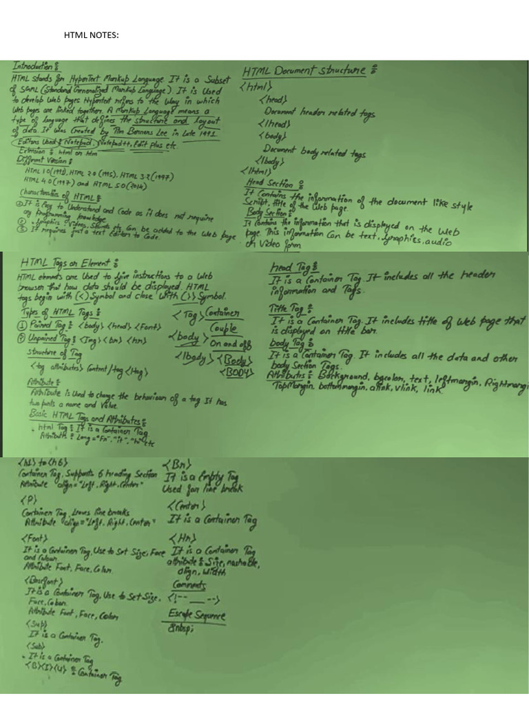 HTML Notes | PDF