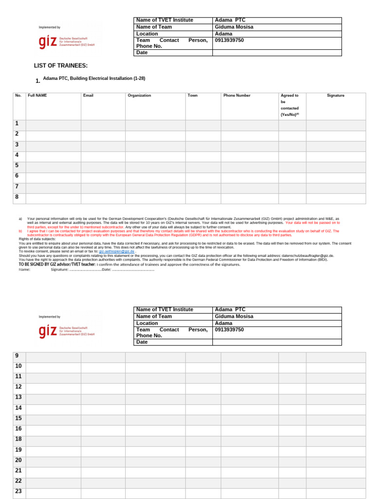 23-03-23 - CT Consent Register - Edited Adama-BEI | PDF | Information ...