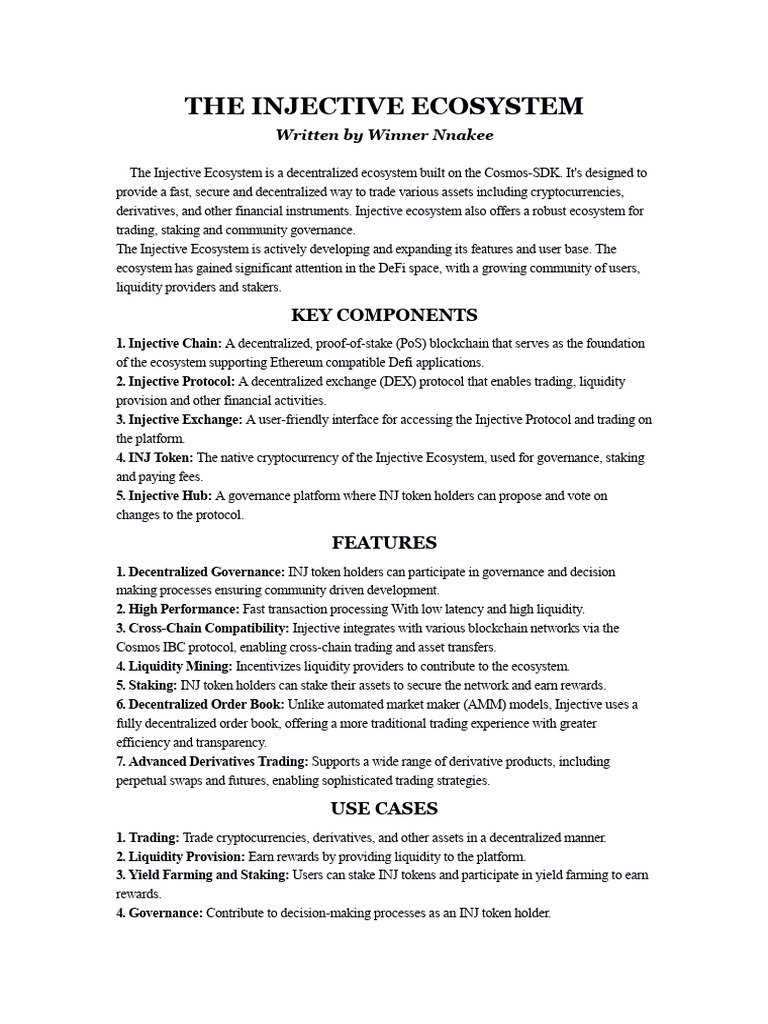 The Injective Ecosystem by Winner Nnakee | PDF | Computing | Service ...