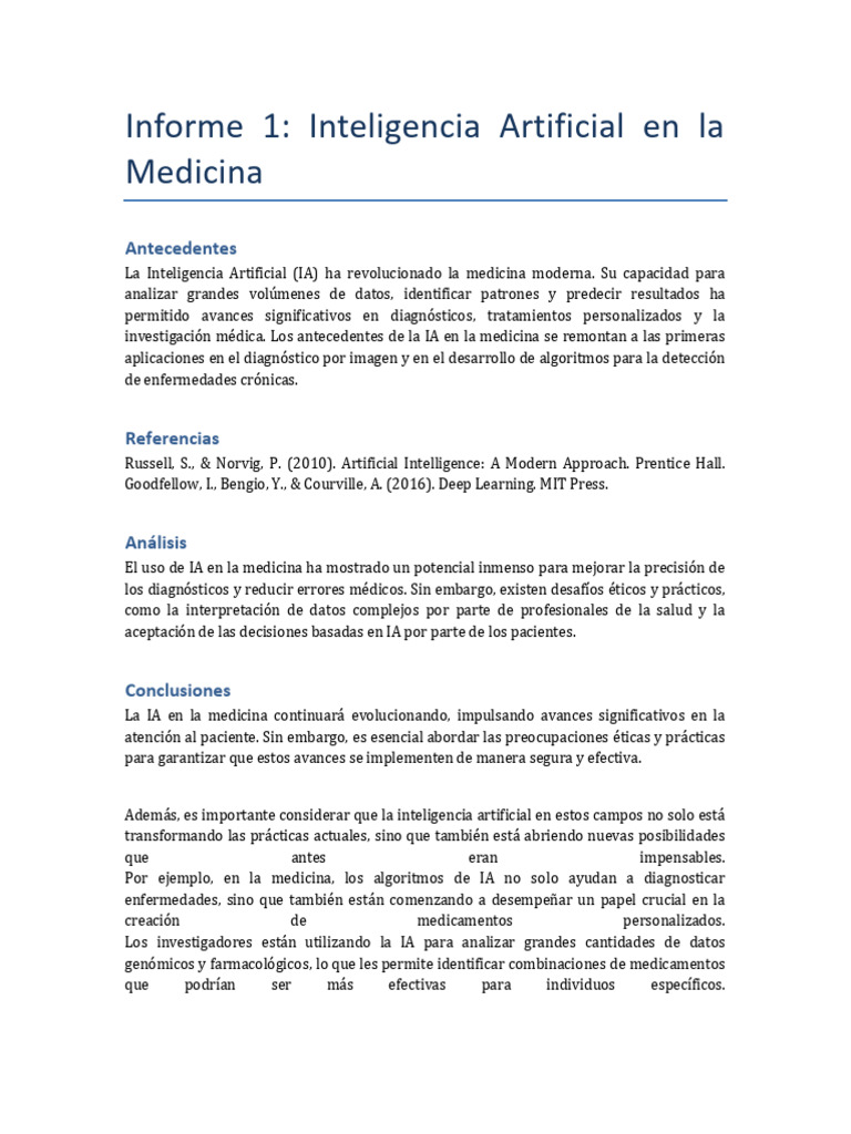 IA en Medicina: Avances y Desafíos | PDF | Inteligencia artificial ...