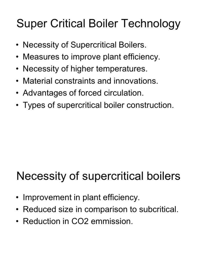 Supercritical Boiler Technology Overview | PDF | Boiler | Steam