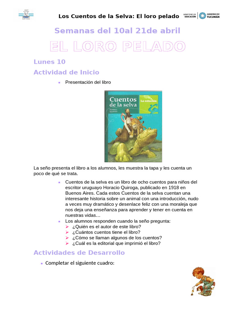 Semanas Del 10al 21de Abril El Loro Pelado Roca | PDF