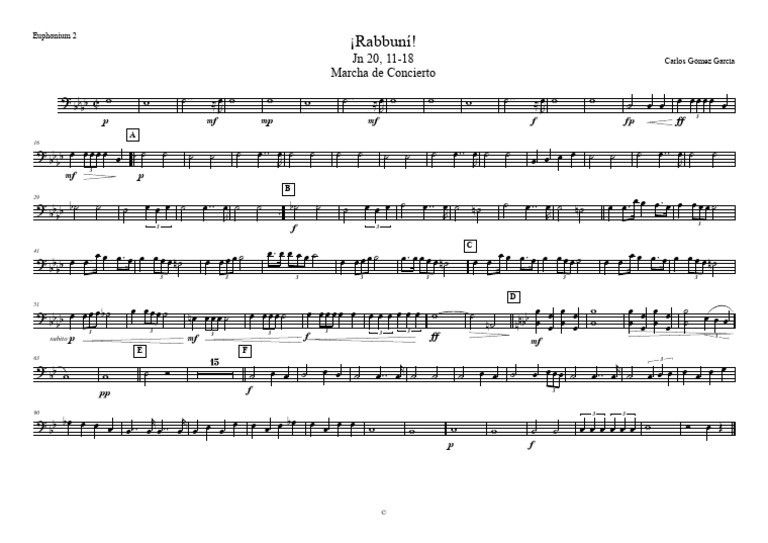 ¡Rabbuní! Marcha de Concierto - Euphonium 2 | PDF