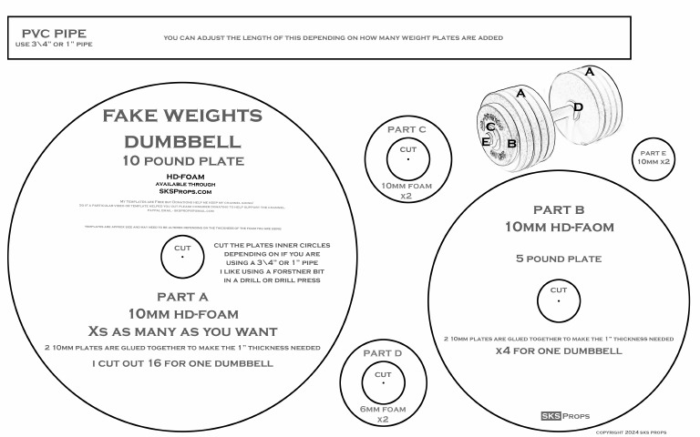 Fake Weight Dumbbell Template SKS Props | PDF