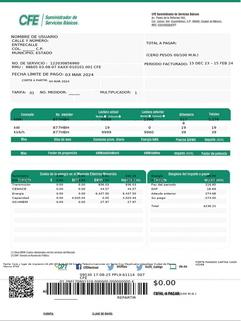 Recibo De Luz Editable Word Pdf