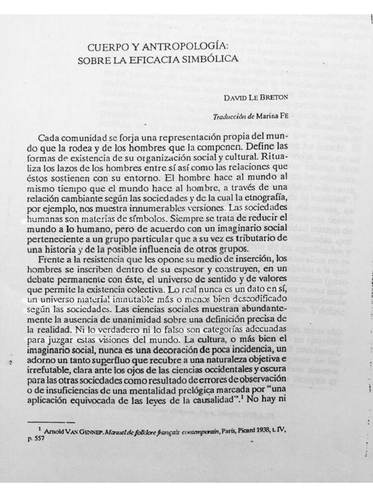 Cuerpo y Antropología | PDF