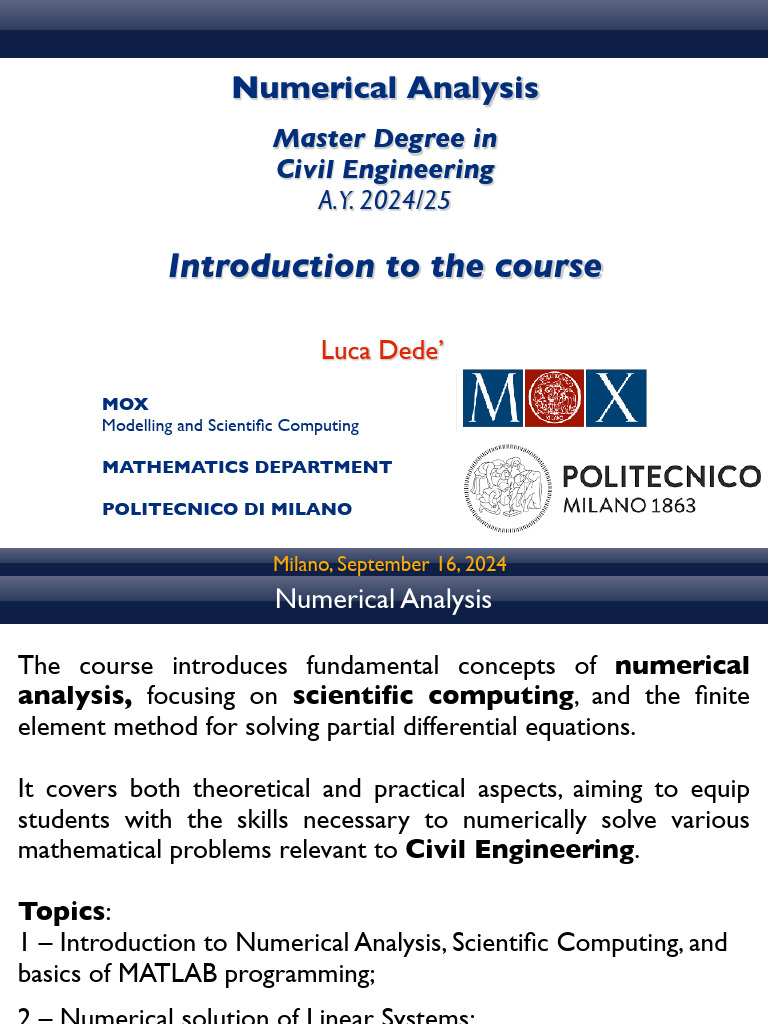 Numerical Analysis Intro | PDF