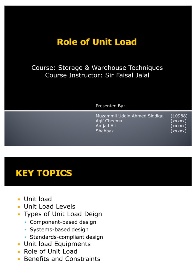 Role of Unit Load | PDF