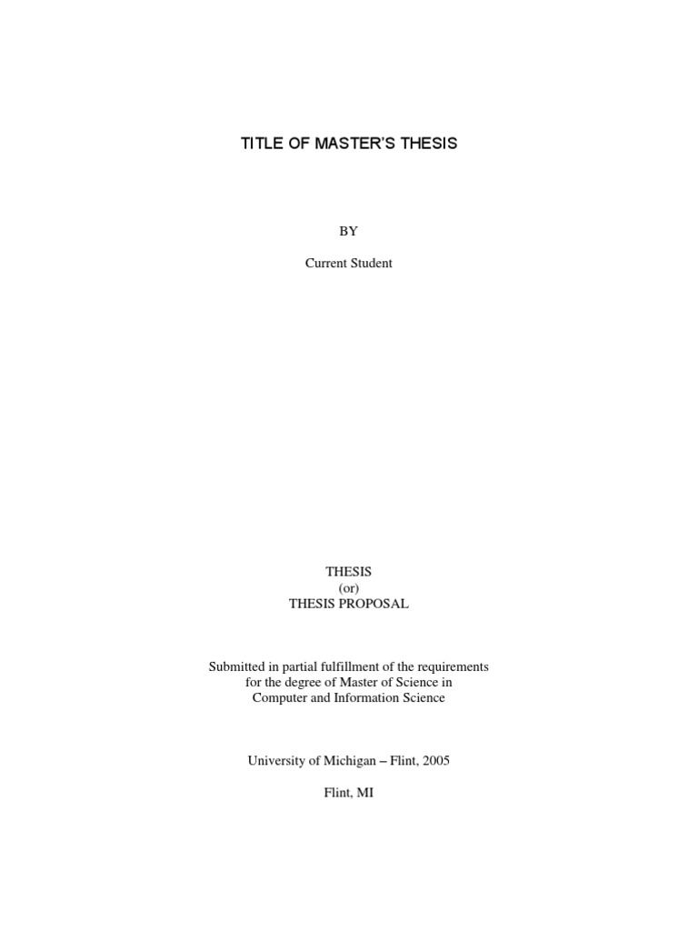 Masters Thesis Format | PDF