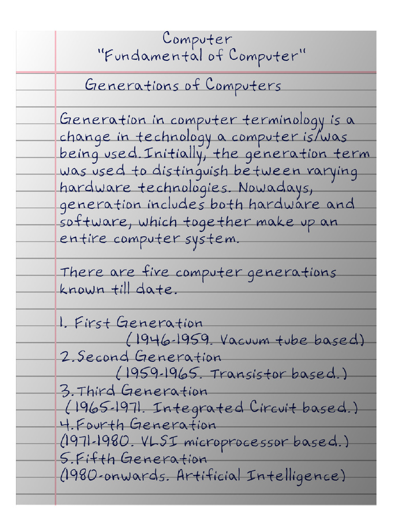 Generation of Computer | PDF