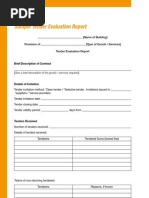 Sample Tender Evaluation Report Annex 20