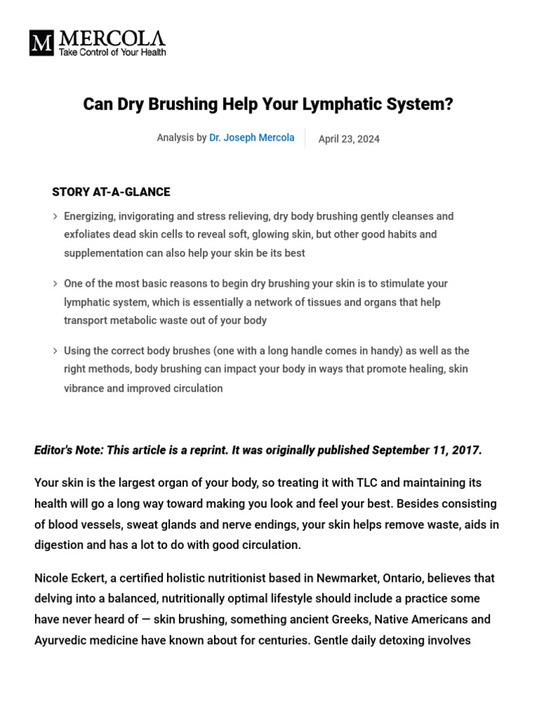 Dry Brushing Skin PDF | PDF