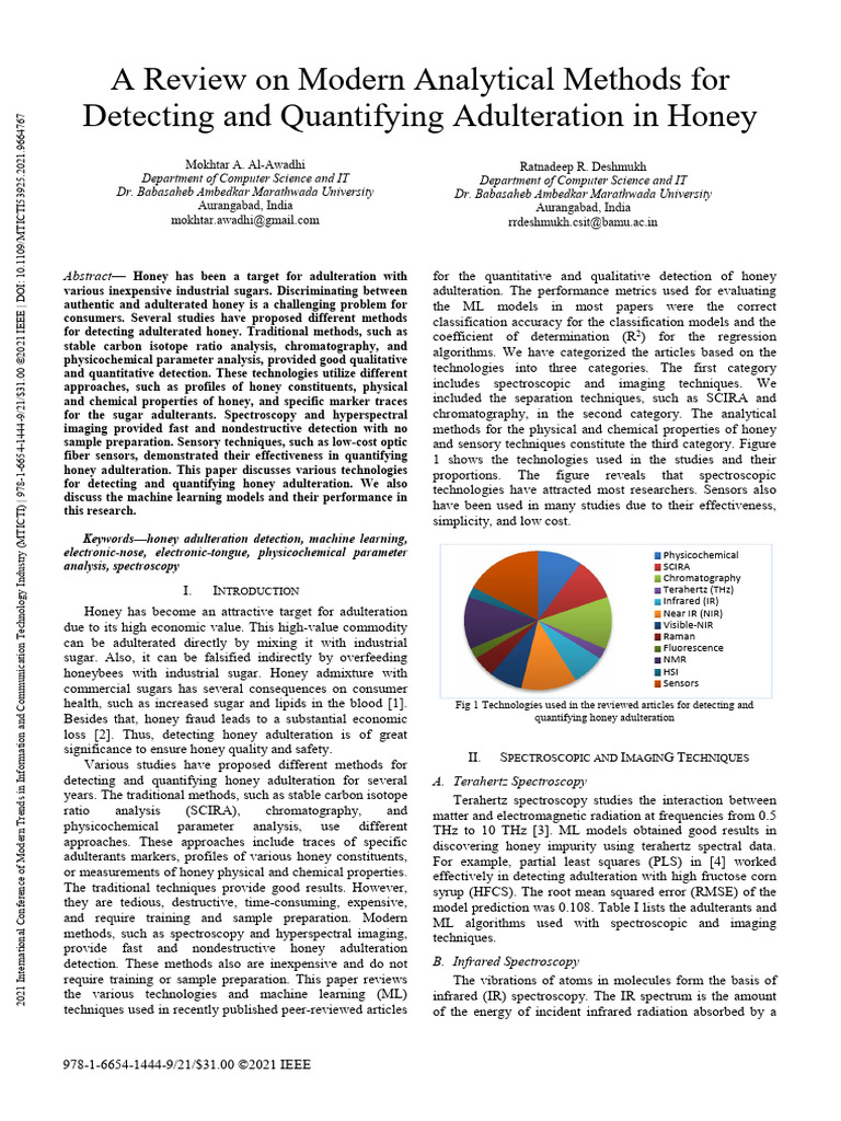 A Review On Modern Analytical Methods For Detecting and Quantifying ...