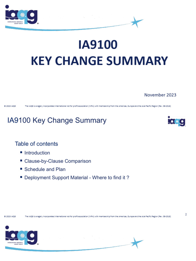 IA9100 Key Changes Clause View | PDF