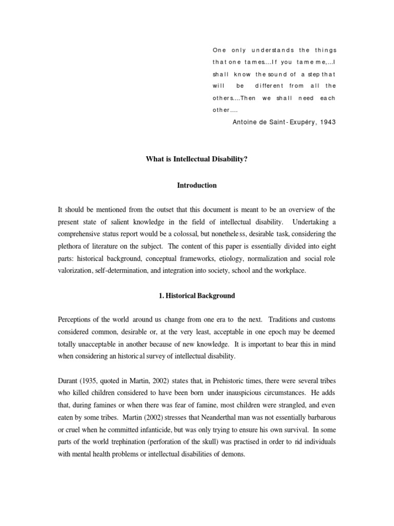 Understanding Intellectual Disability Overview | PDF | Intellectual ...