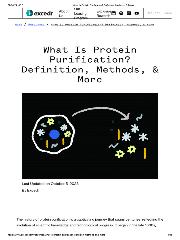 What Is Protein Purification - Definition, Methods, & More | PDF