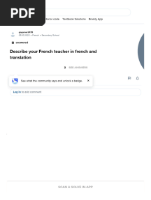 Describe Your French Teacher in French and Translation - Brainly