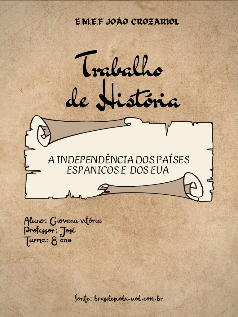 Capa de trabalho de história | PDF