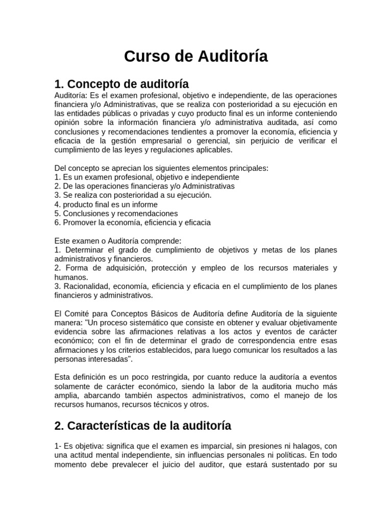 Curso Elemental De Auditoria Pdf