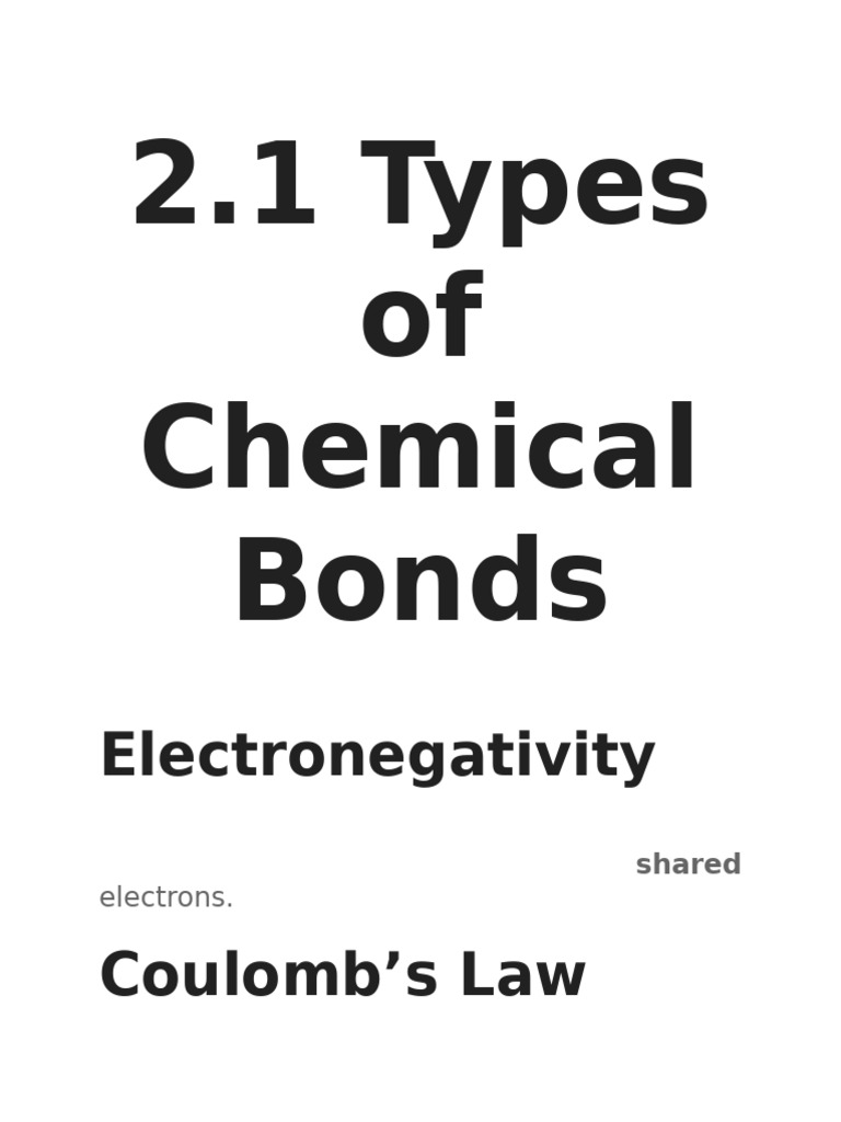 2.1 Types of Chemical Bonds PDF