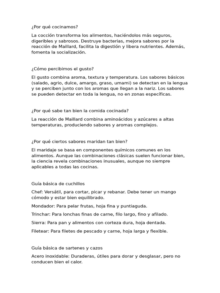 Resumen Cocinologia 1 PDF Carne Cocina, comidas y vino