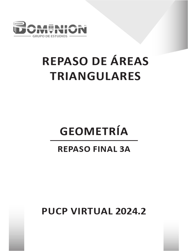 Geometría - Repaso Final 3A - Repaso de Áreas Triangulares - Clase | PDF