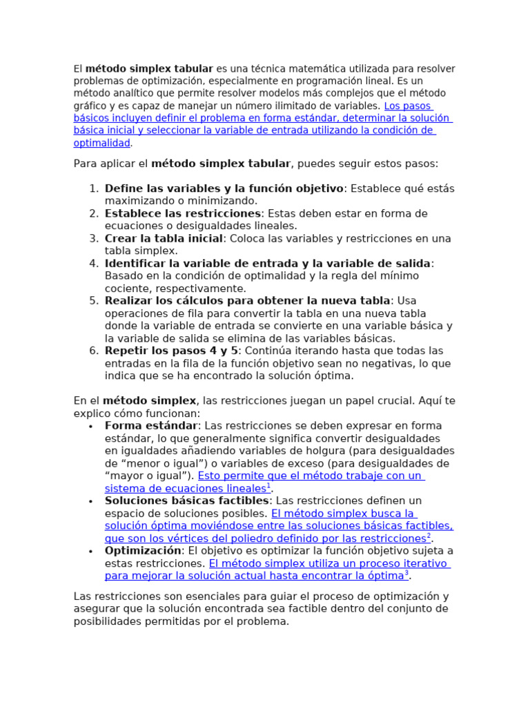 Método Simplex Tabular | PDF