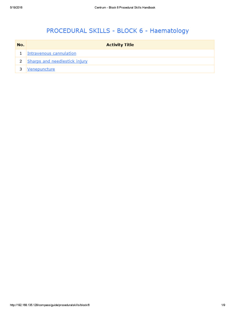 Procedural Skills Handbook Pdf
