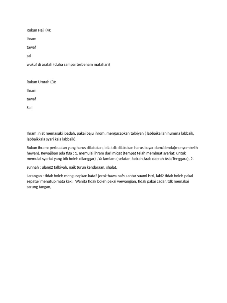 Rukun Haji | PDF