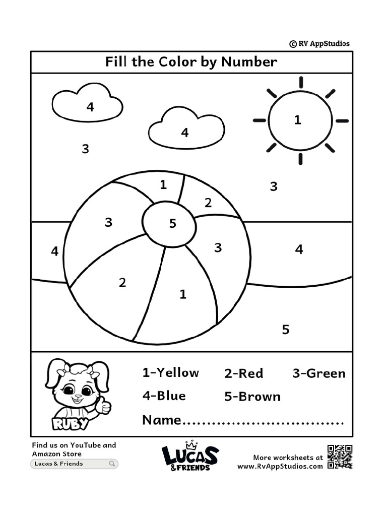 157 Free Printable Worksheets For Kids Color by Number Worksheets Color ...