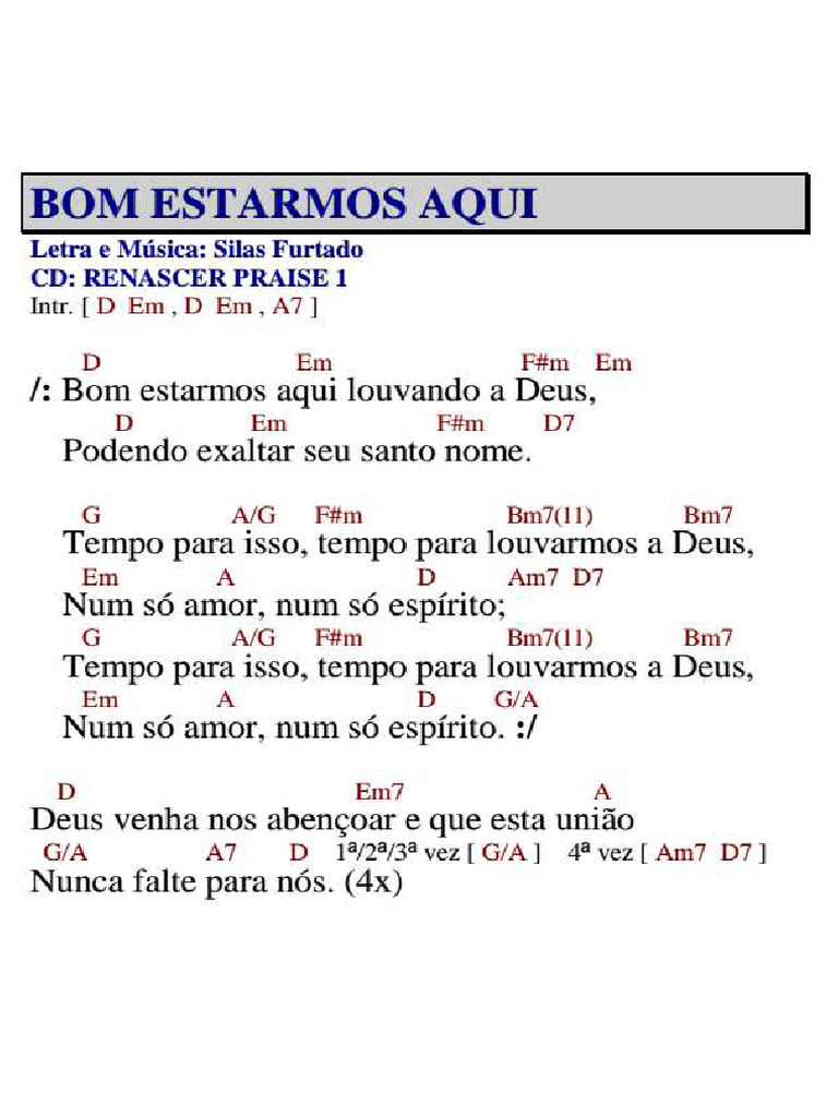 Bom Estarmos Aqui - CIFRA | PDF