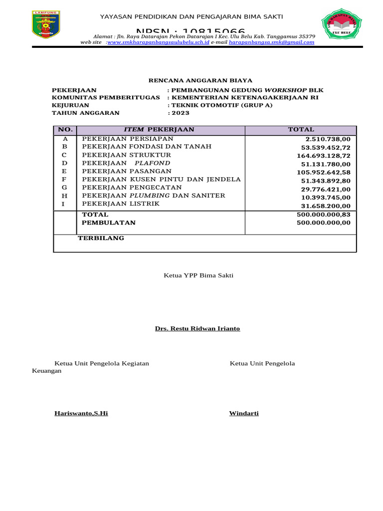 Rab BLK 2023 SMK HB | PDF