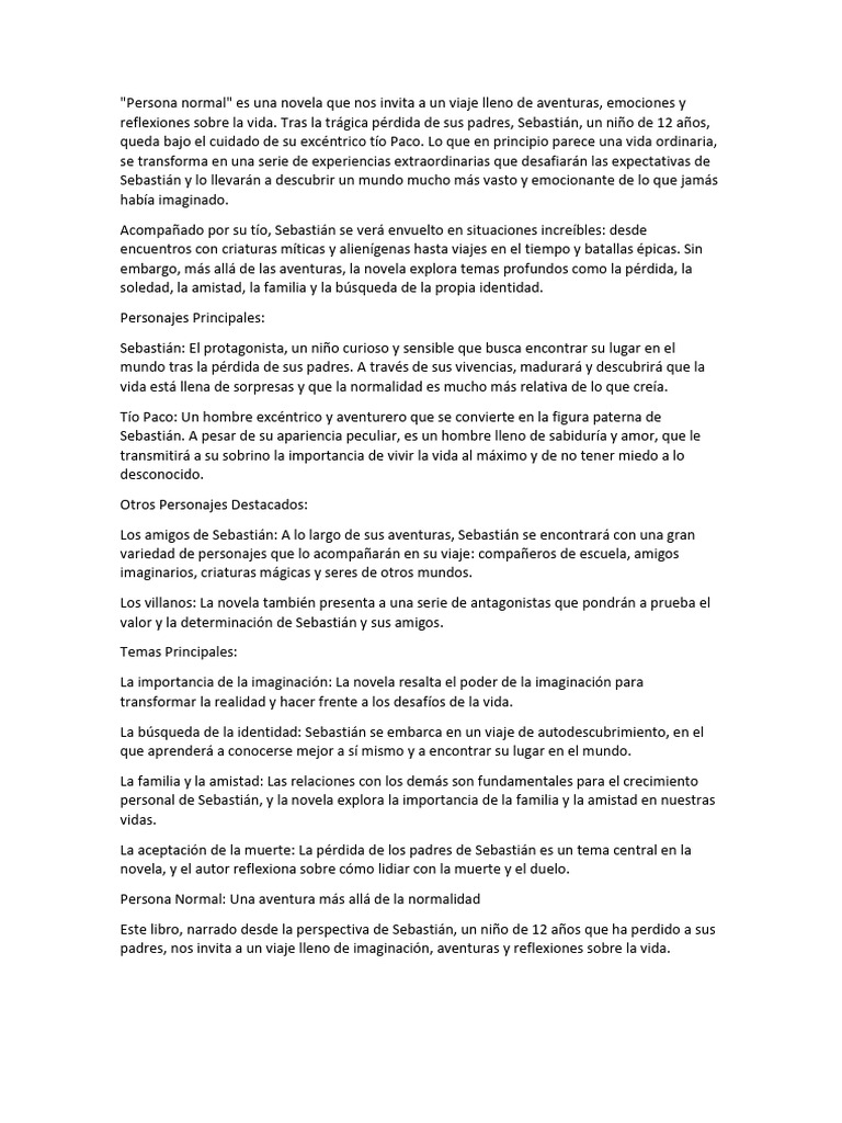 Persona Normal: Aventuras de Sebastián | PDF | Amor | Novelas