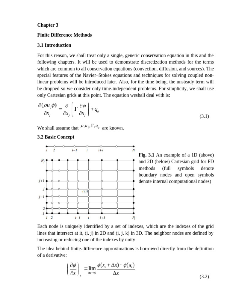 Chapter 3 CFD Finite Difference Methods | PDF