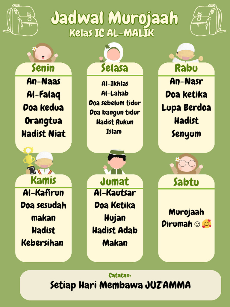 Hijau Dan Krem Imut Jadwal Pelajaran A4 Dokumen - 20240812 - 173454 ...