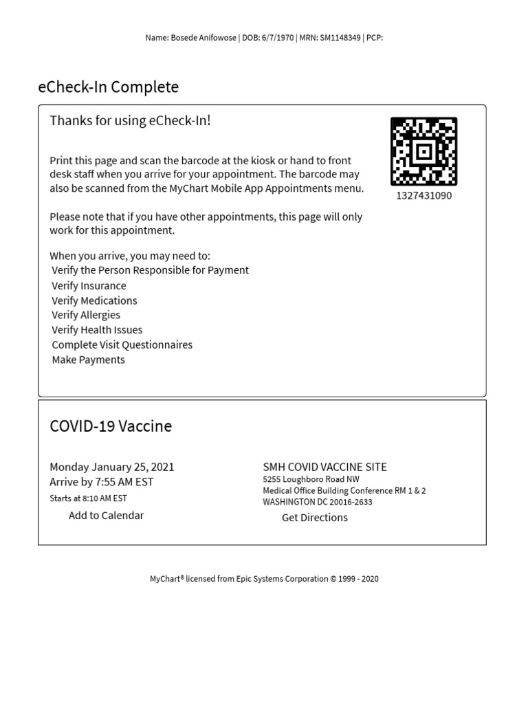 Mychart echeck in complete pdf