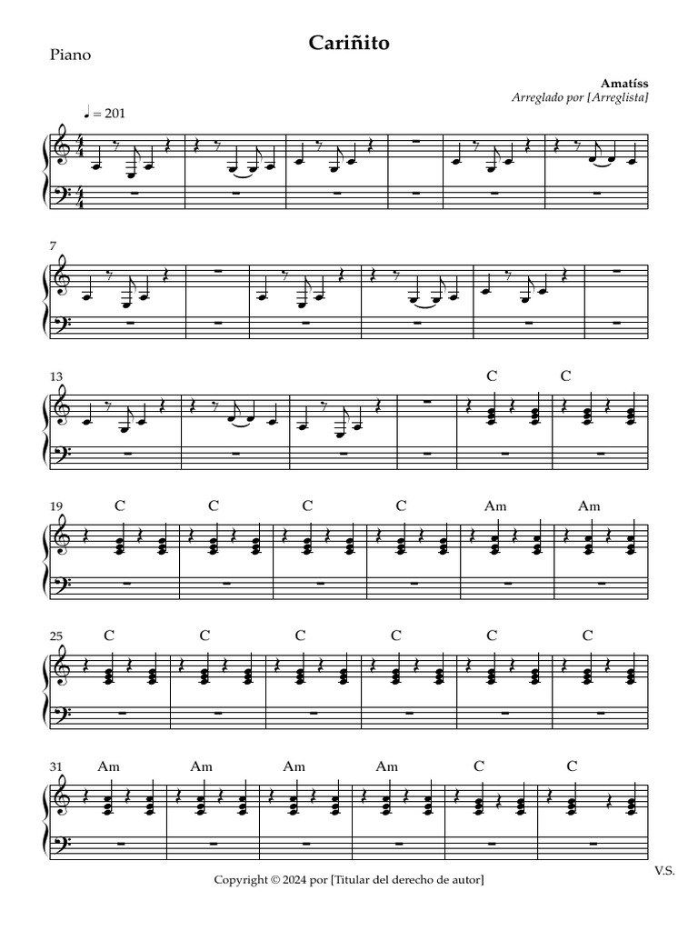 Cariñito Piano Pdf