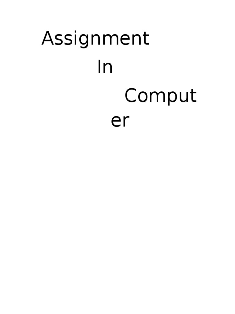 Computer Assignment Guide | PDF