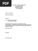 Contoh Surat Permohonan Pertukaran